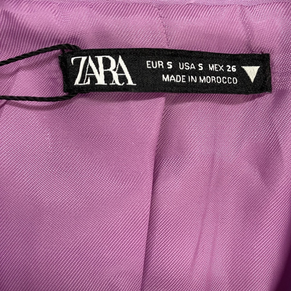 Zara Blazer Dress Womens Small Lilac Cutout One Button Jacket Office Siren - Picture 6 of 15